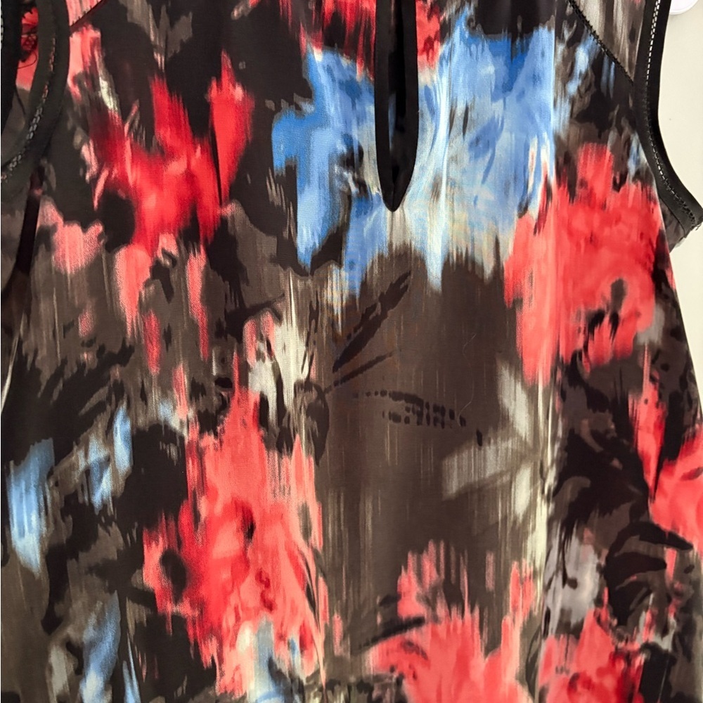 J. Crew Keyhole Silk Shell in Floral Splash - Picture 7 of 12